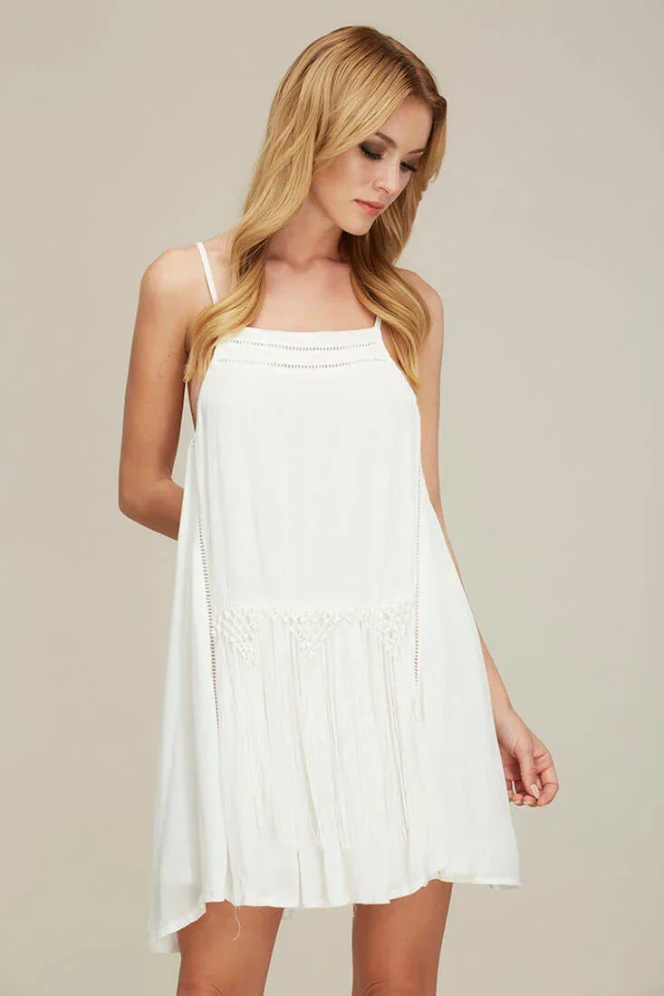 Frousy Mini Day Dress White